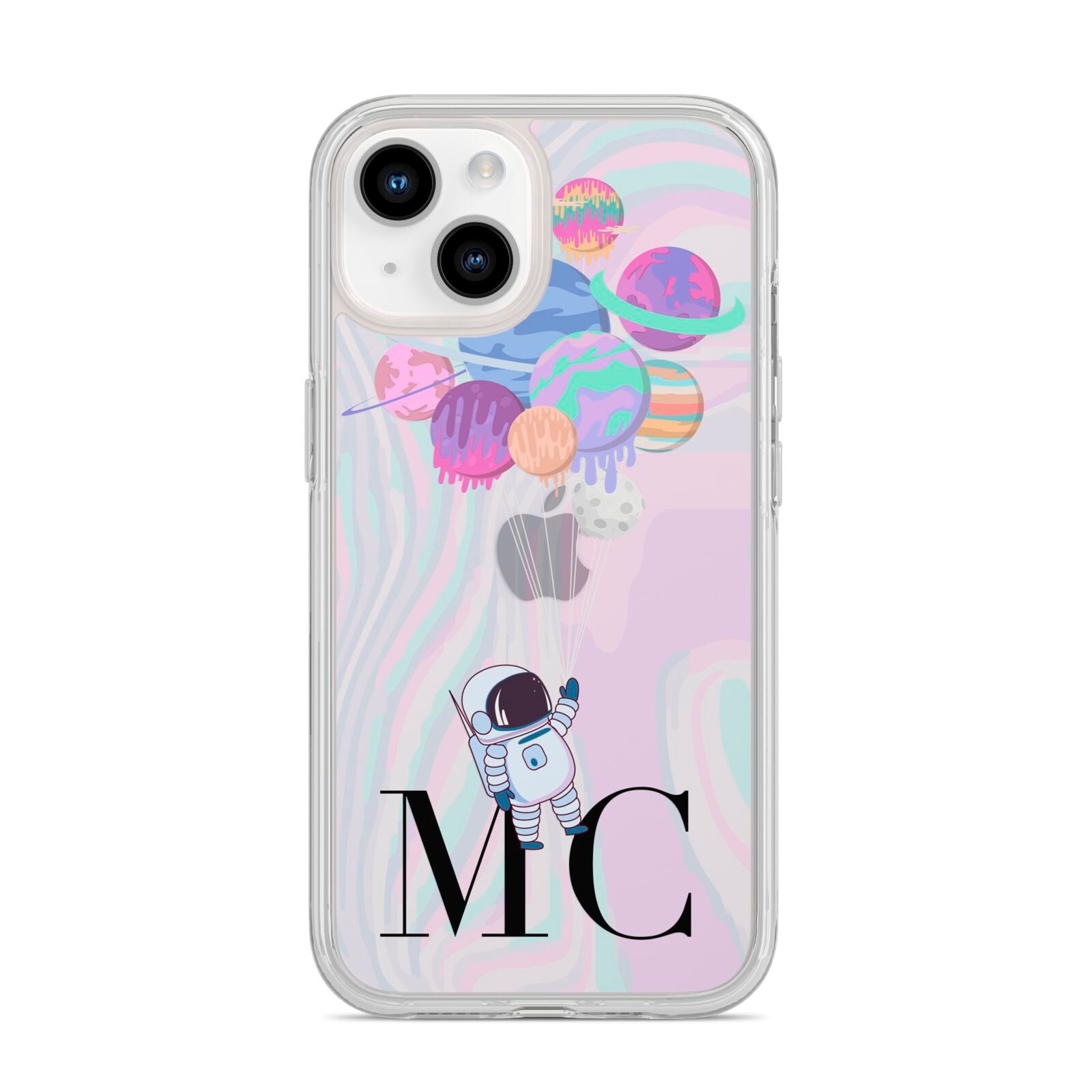 Planet Balloons with Initials iPhone 14 Clear Tough Case Starlight
