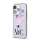 Planet Balloons with Initials iPhone 14 Pro Glitter Tough Case Silver Angled Image