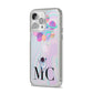 Planet Balloons with Initials iPhone 14 Pro Max Clear Tough Case Silver Angled Image
