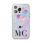 Planet Balloons with Initials iPhone 14 Pro Max Glitter Tough Case Silver