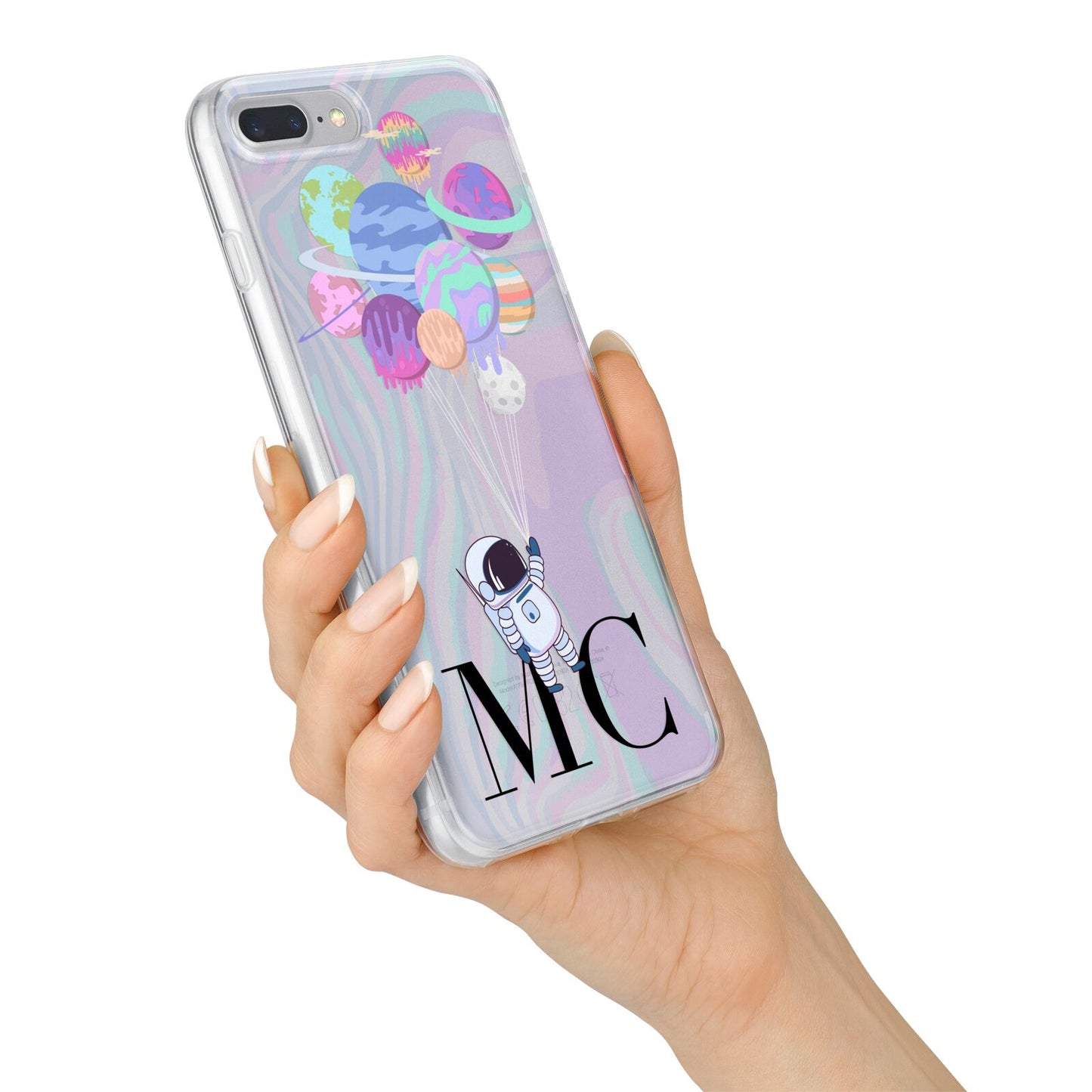 Planet Balloons with Initials iPhone 7 Plus Bumper Case on Silver iPhone Alternative Image
