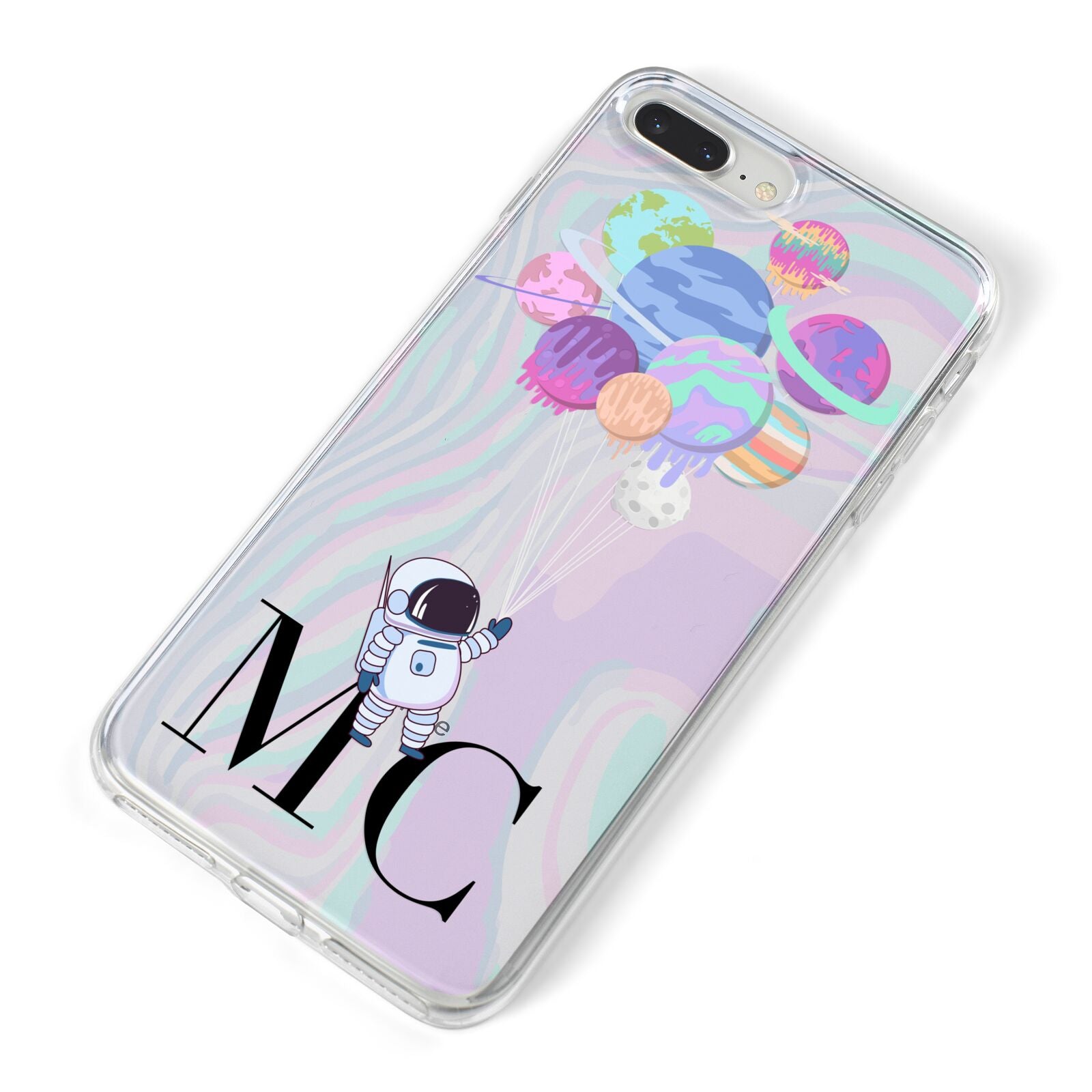 Planet Balloons with Initials iPhone 8 Plus Bumper Case on Silver iPhone Alternative Image