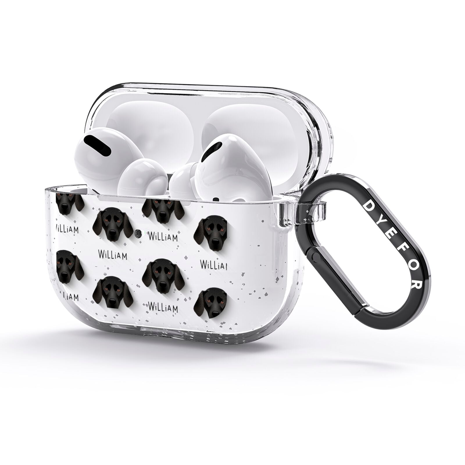 Plott Hound Icon with Name AirPods Glitter Case 3rd Gen Side Image