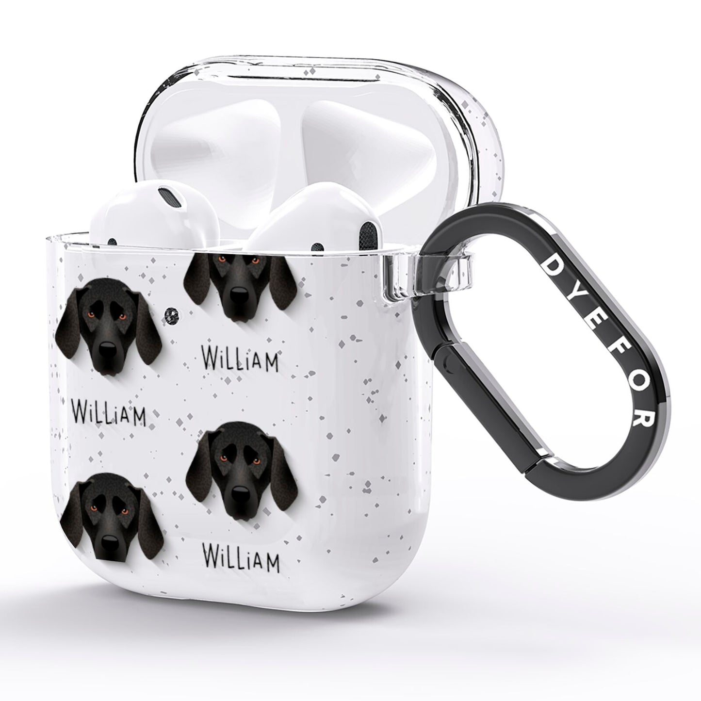 Plott Hound Icon with Name AirPods Glitter Case Side Image