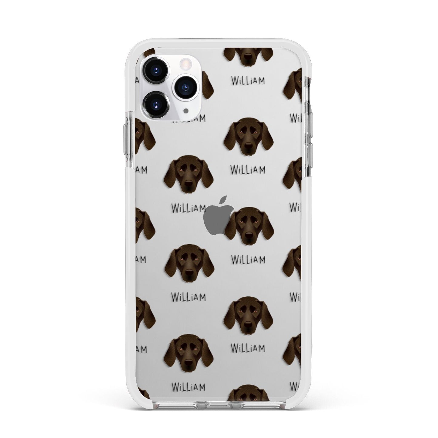 Plott Hound Icon with Name Apple iPhone 11 Pro Max in Silver with White Impact Case