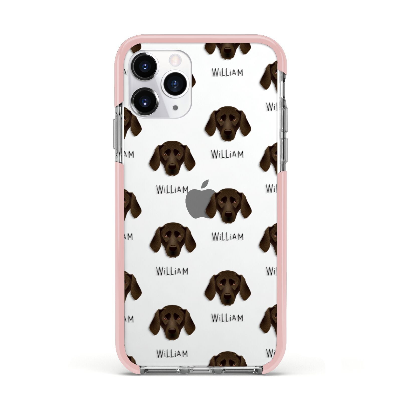 Plott Hound Icon with Name Apple iPhone 11 Pro in Silver with Pink Impact Case