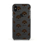 Plott Hound Icon with Name Apple iPhone Xs Impact Case Black Edge on Black Phone
