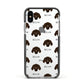Plott Hound Icon with Name Apple iPhone Xs Impact Case Black Edge on Silver Phone