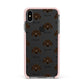 Plott Hound Icon with Name Apple iPhone Xs Max Impact Case Pink Edge on Black Phone