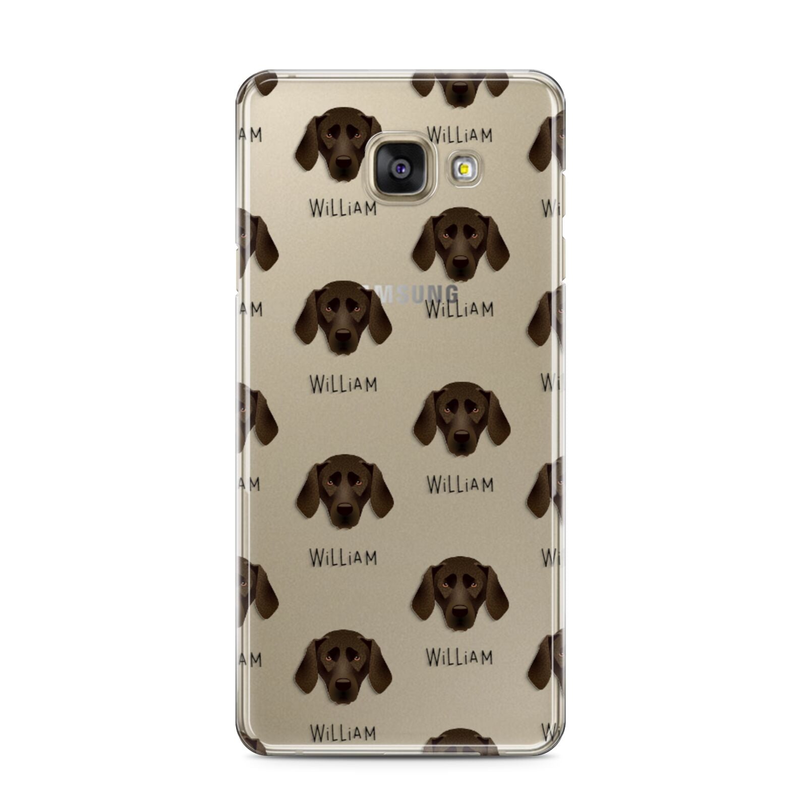 Plott Hound Icon with Name Samsung Galaxy A3 2016 Case on gold phone