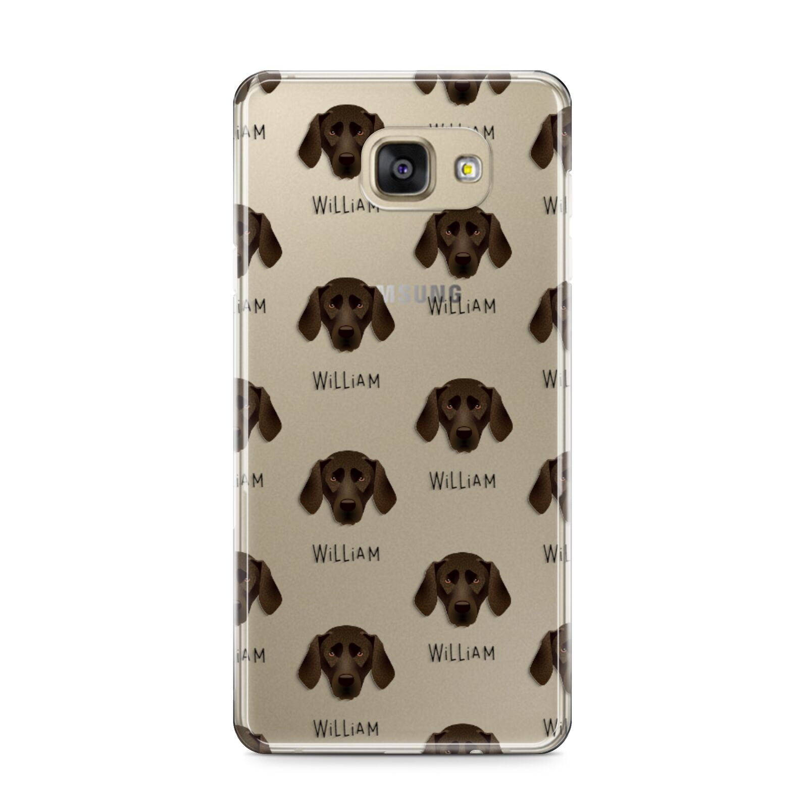 Plott Hound Icon with Name Samsung Galaxy A9 2016 Case on gold phone