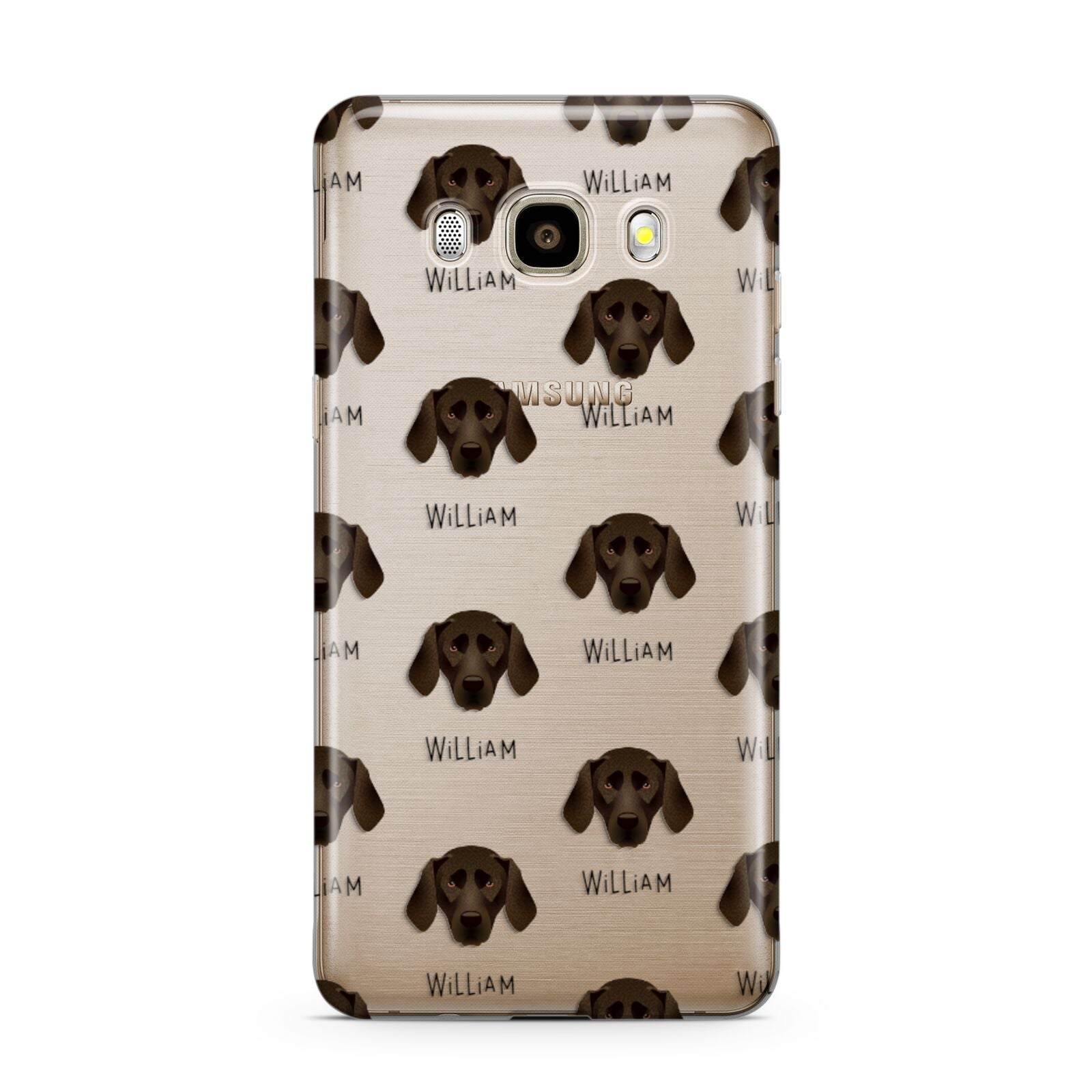 Plott Hound Icon with Name Samsung Galaxy J7 2016 Case on gold phone