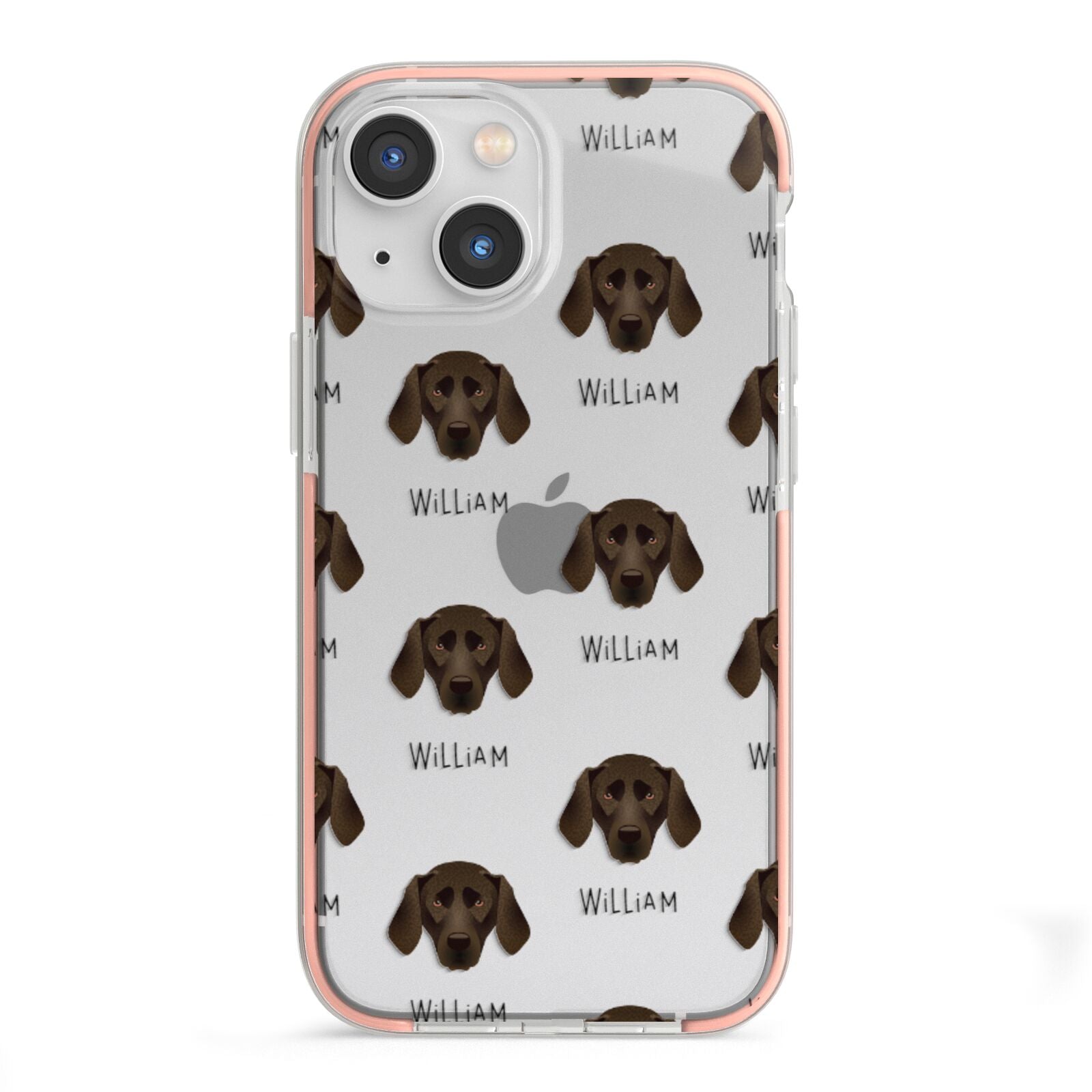 Plott Hound Icon with Name iPhone 13 Mini TPU Impact Case with Pink Edges