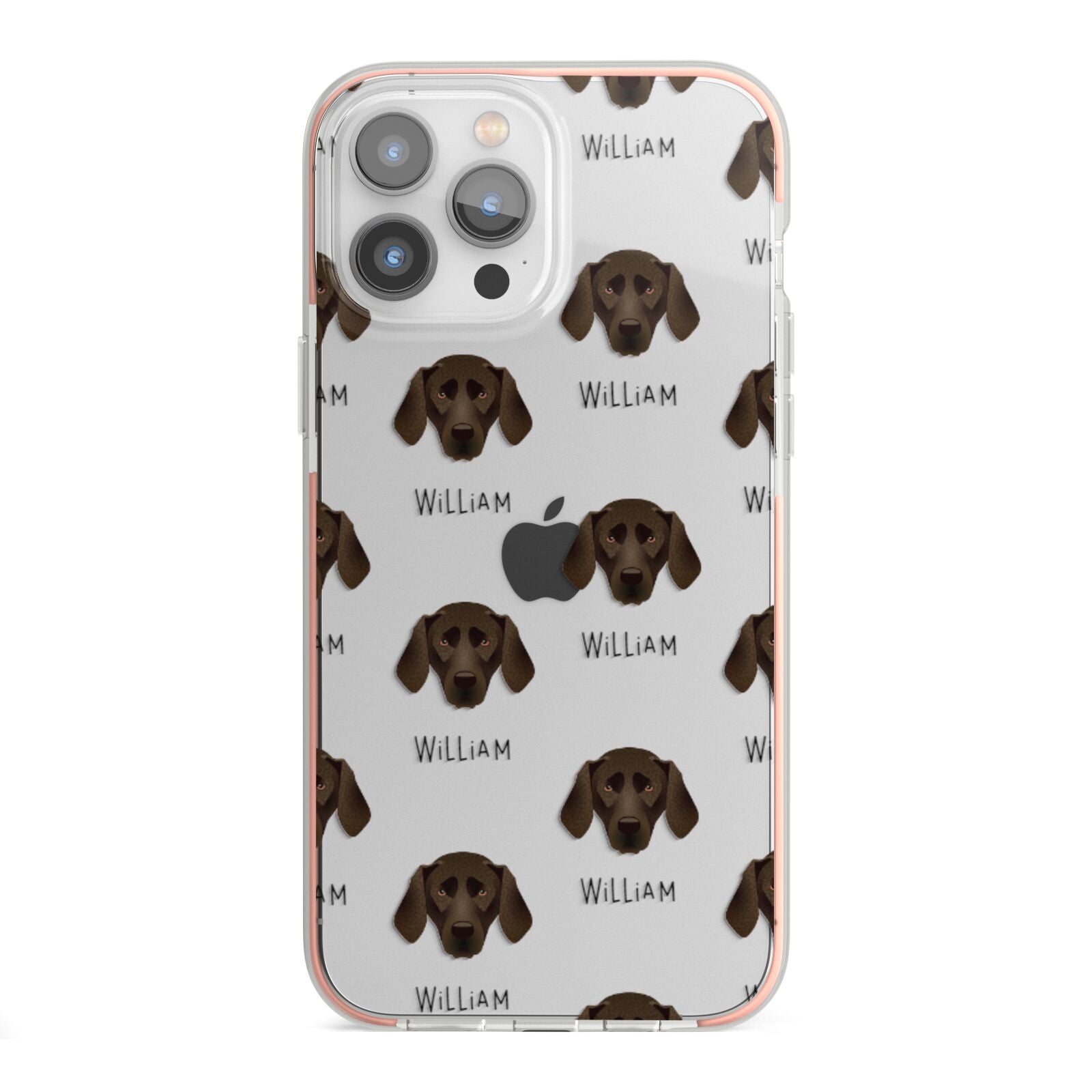 Plott Hound Icon with Name iPhone 13 Pro Max TPU Impact Case with Pink Edges
