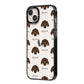 Plott Hound Icon with Name iPhone 14 Plus Black Impact Case Side Angle on Silver phone