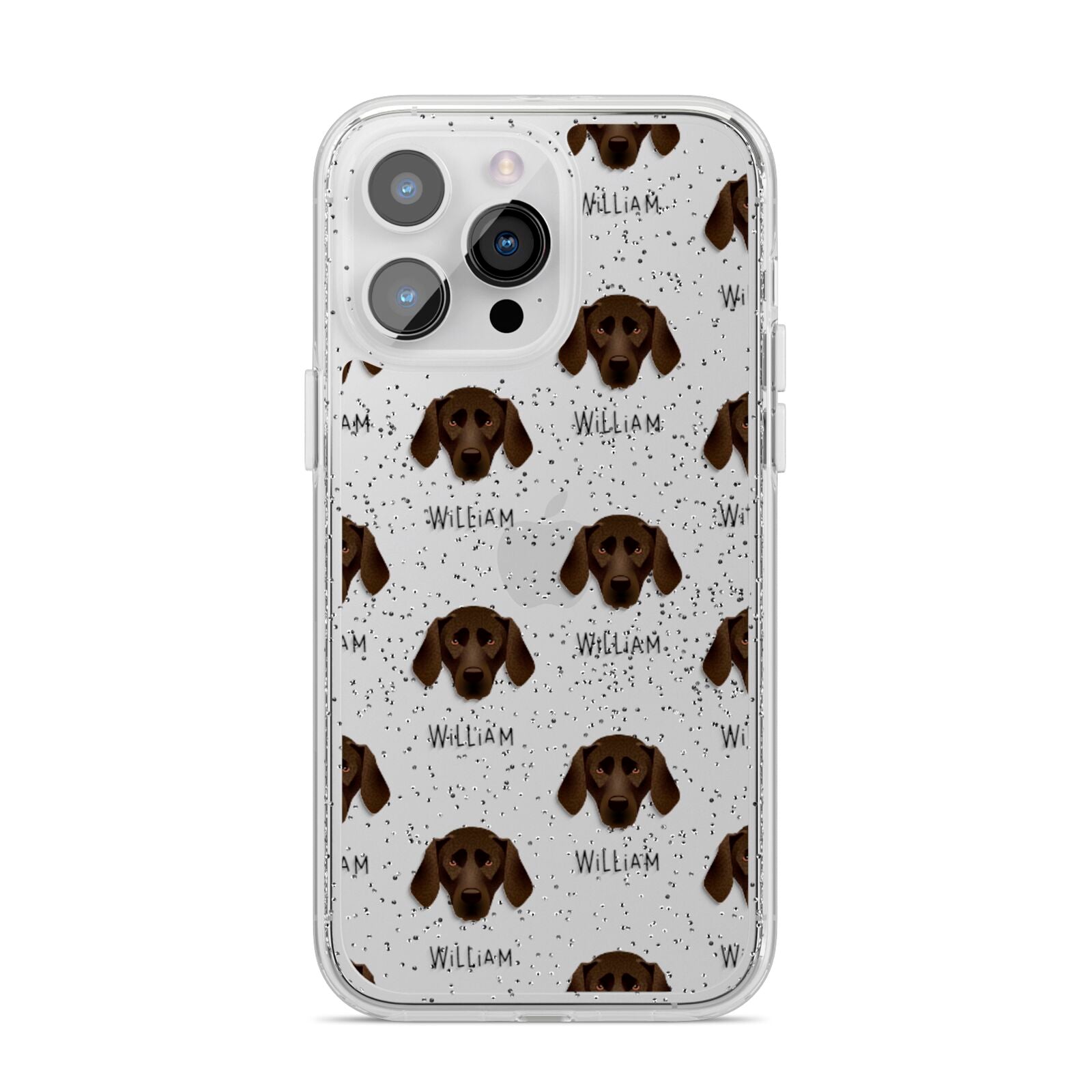 Plott Hound Icon with Name iPhone 14 Pro Max Glitter Tough Case Silver