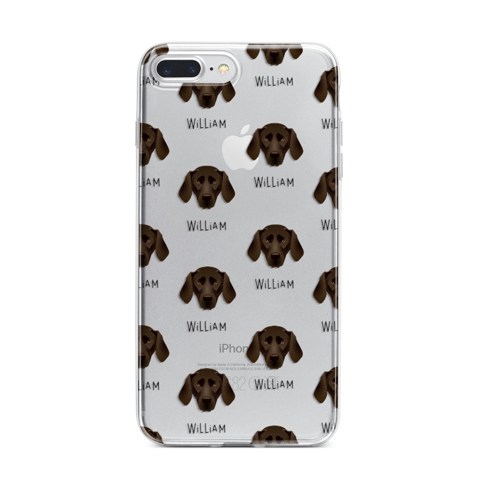 Plott Hound Icon with Name iPhone 7 Plus Bumper Case on Silver iPhone