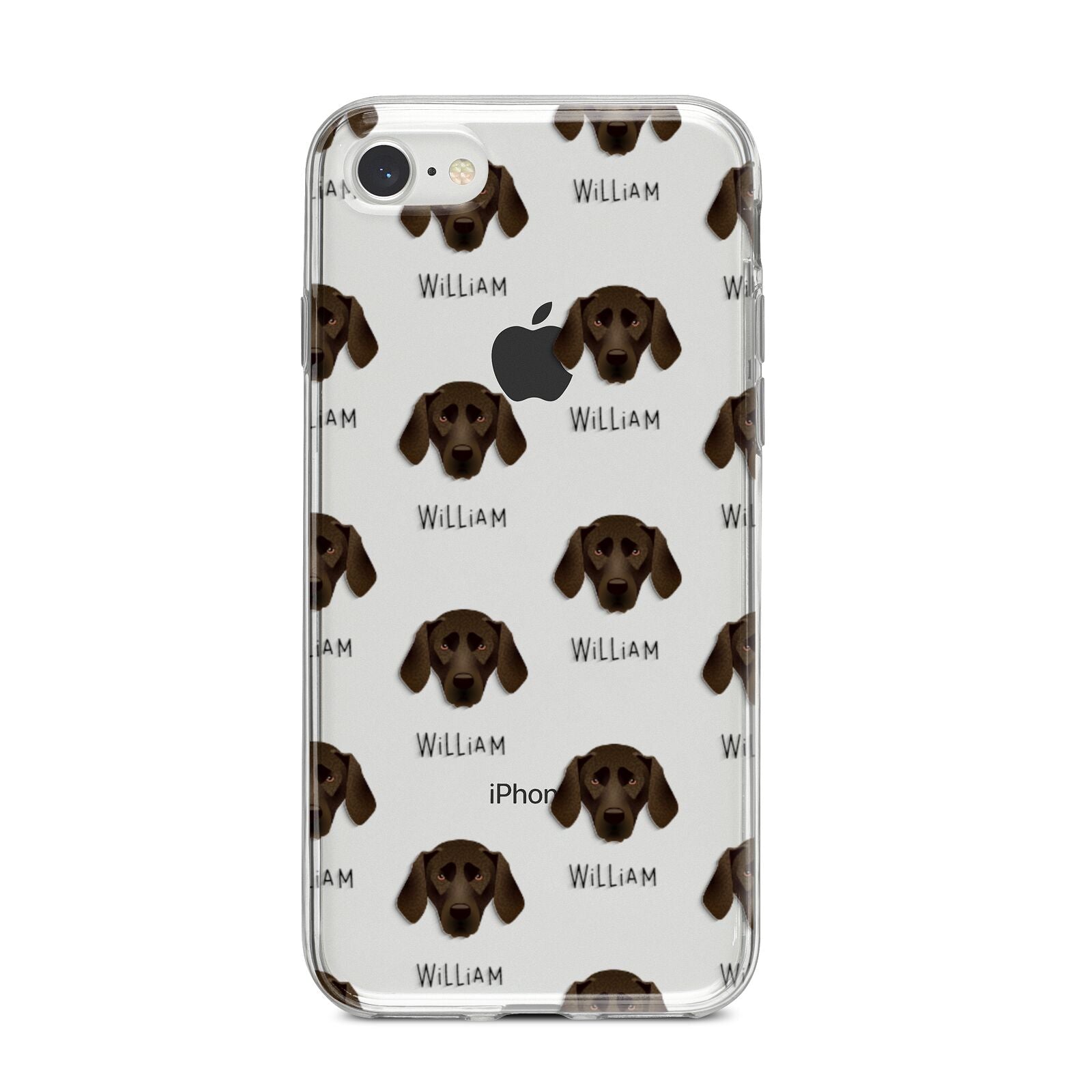 Plott Hound Icon with Name iPhone 8 Bumper Case on Silver iPhone