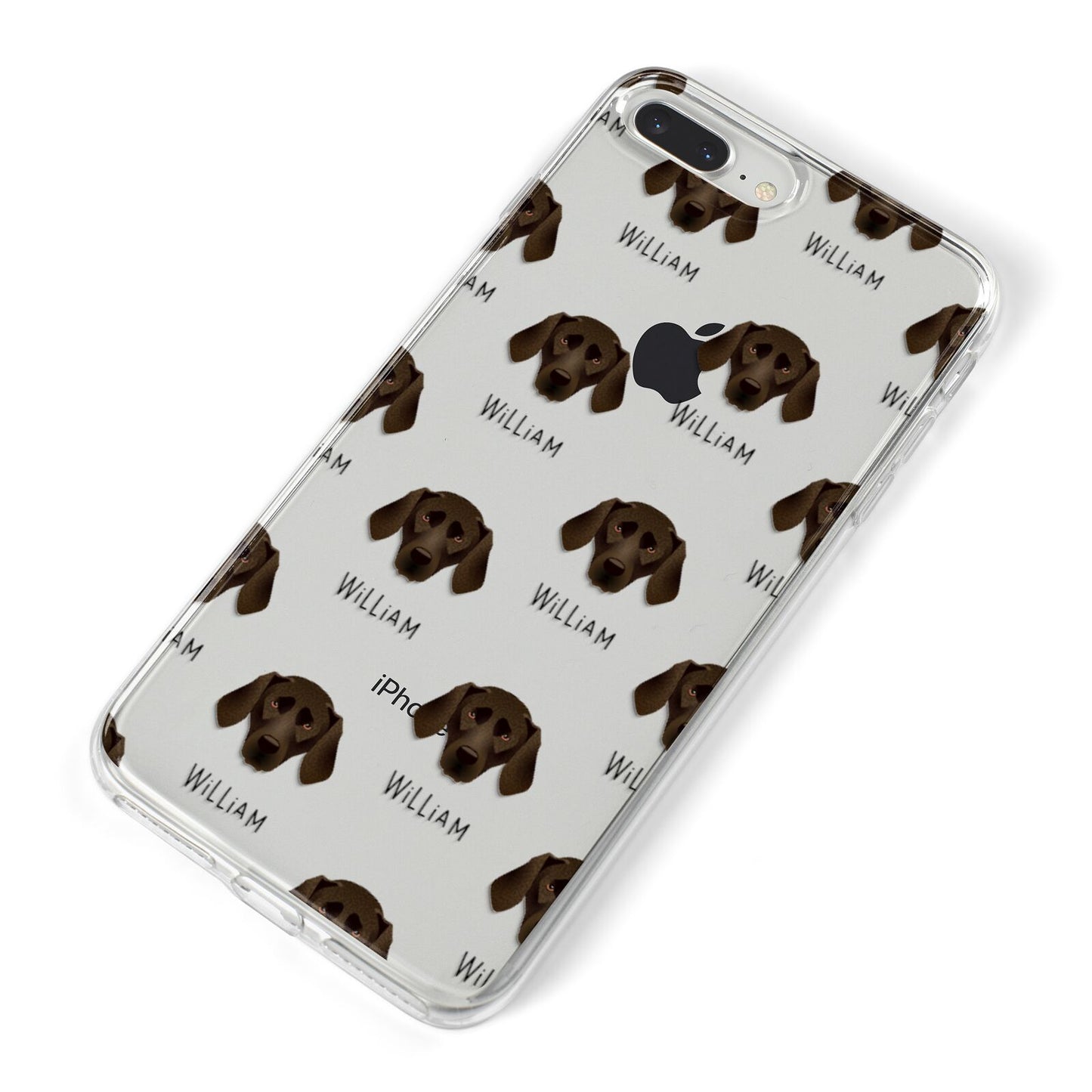 Plott Hound Icon with Name iPhone 8 Plus Bumper Case on Silver iPhone Alternative Image