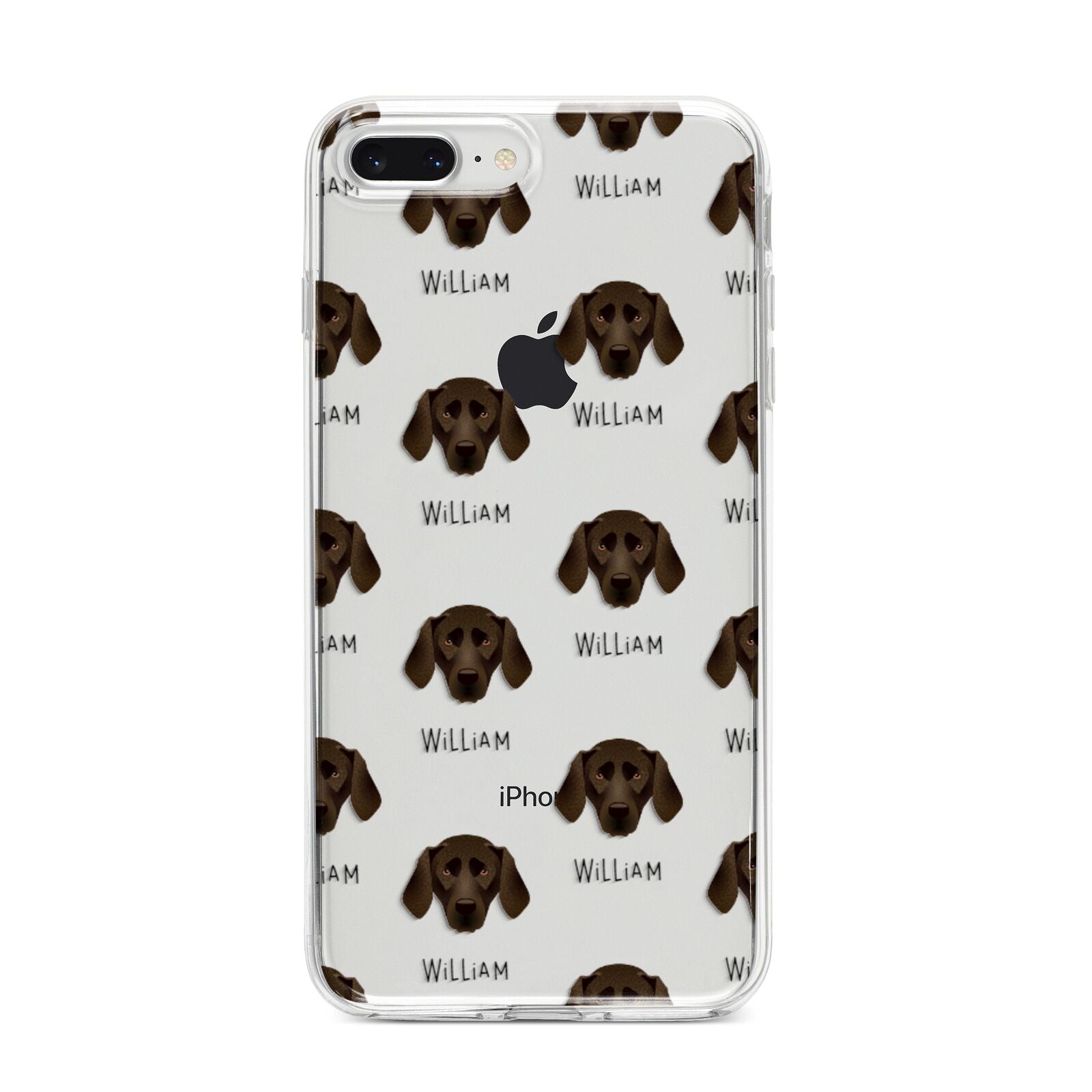 Plott Hound Icon with Name iPhone 8 Plus Bumper Case on Silver iPhone