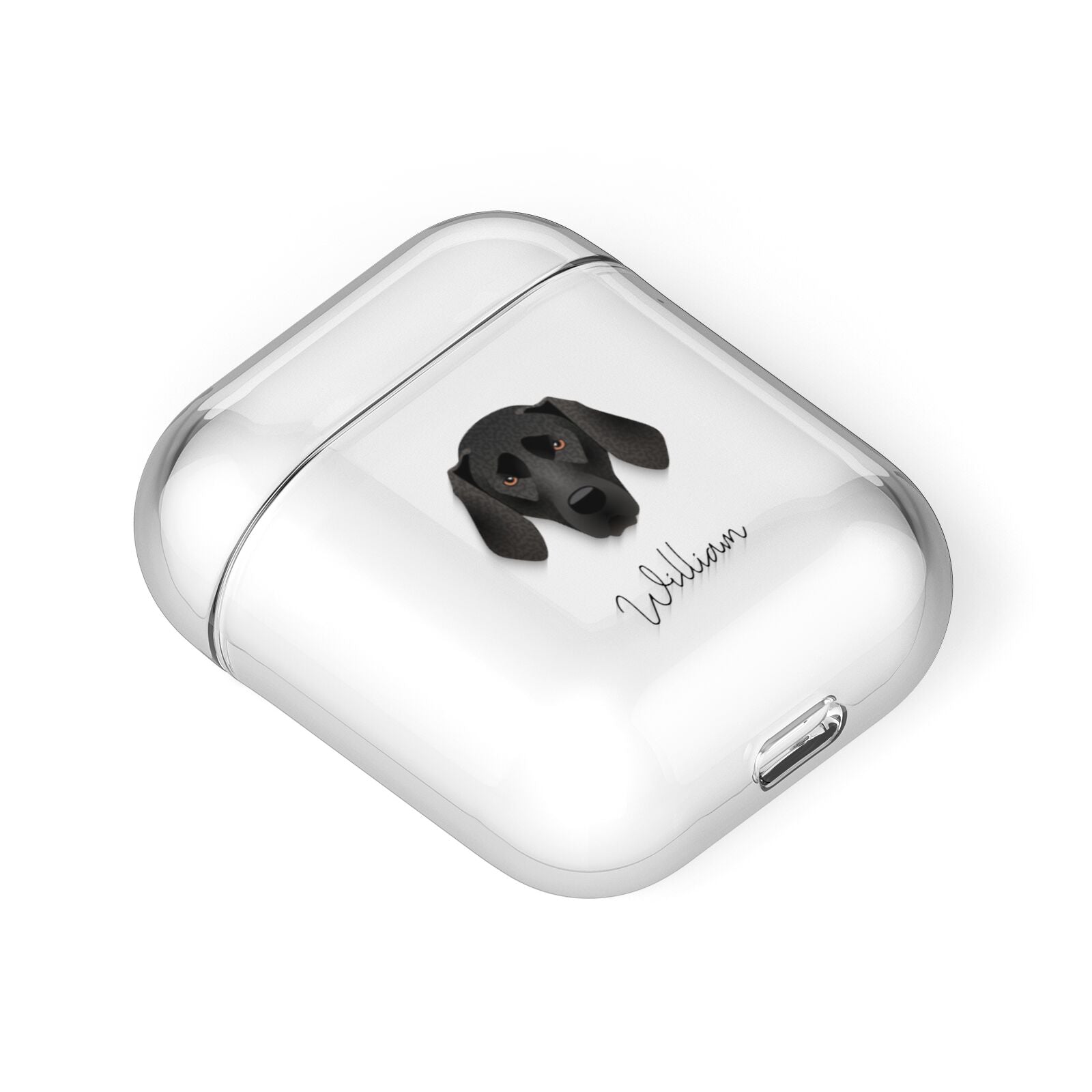 Plott Hound Personalised AirPods Case Laid Flat