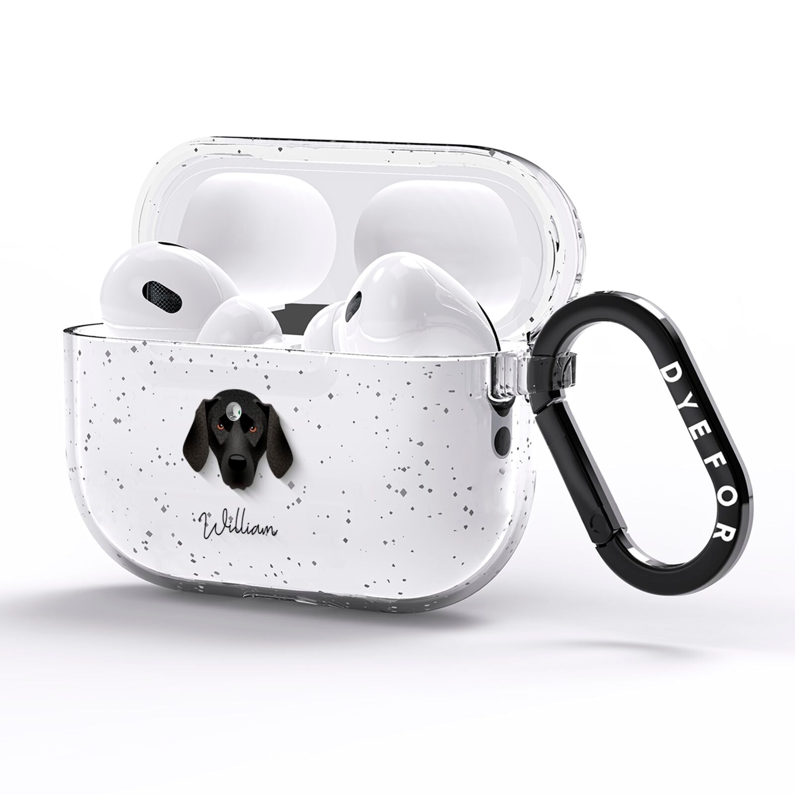 Plott Hound Personalised AirPods Pro Glitter Case Side Image