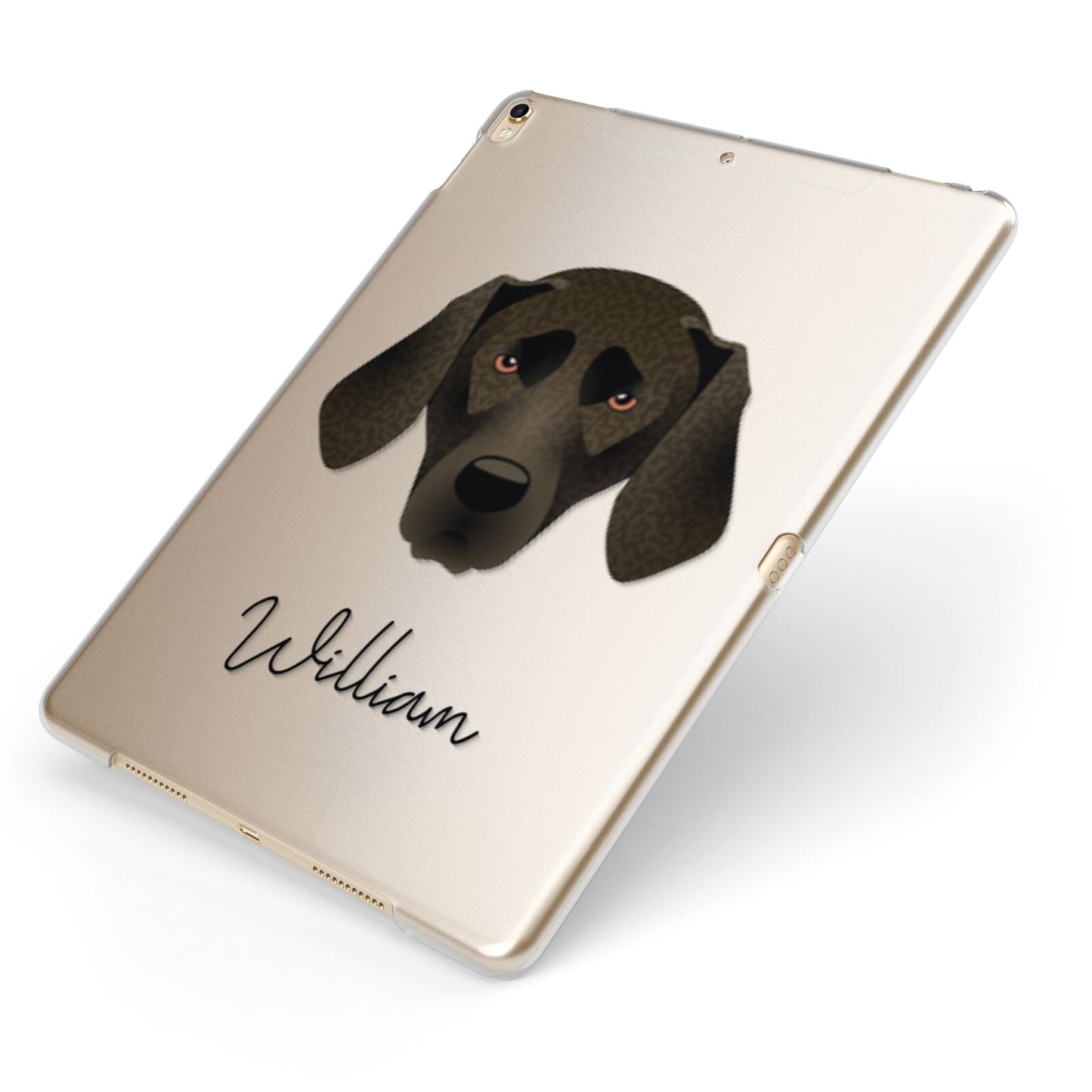 Plott Hound Personalised Apple iPad Case on Gold iPad Side View