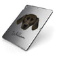 Plott Hound Personalised Apple iPad Case on Grey iPad Side View