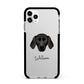 Plott Hound Personalised Apple iPhone 11 Pro Max in Silver with Black Impact Case