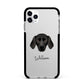 Plott Hound Personalised Apple iPhone 11 Pro Max in Silver with Black Impact Case
