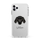 Plott Hound Personalised Apple iPhone 11 Pro Max in Silver with White Impact Case
