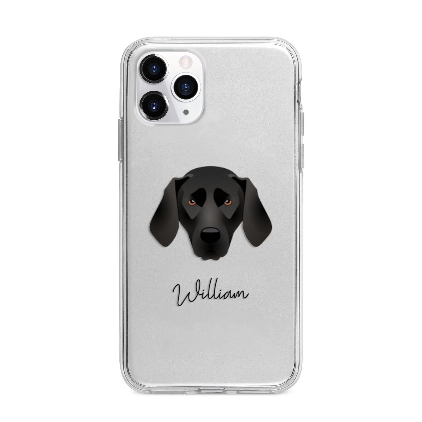 Plott Hound Personalised Apple iPhone 11 Pro in Silver with Bumper Case