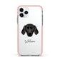 Plott Hound Personalised Apple iPhone 11 Pro in Silver with Pink Impact Case