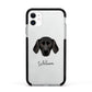 Plott Hound Personalised Apple iPhone 11 in White with Black Impact Case