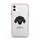 Plott Hound Personalised Apple iPhone 11 in White with Pink Impact Case