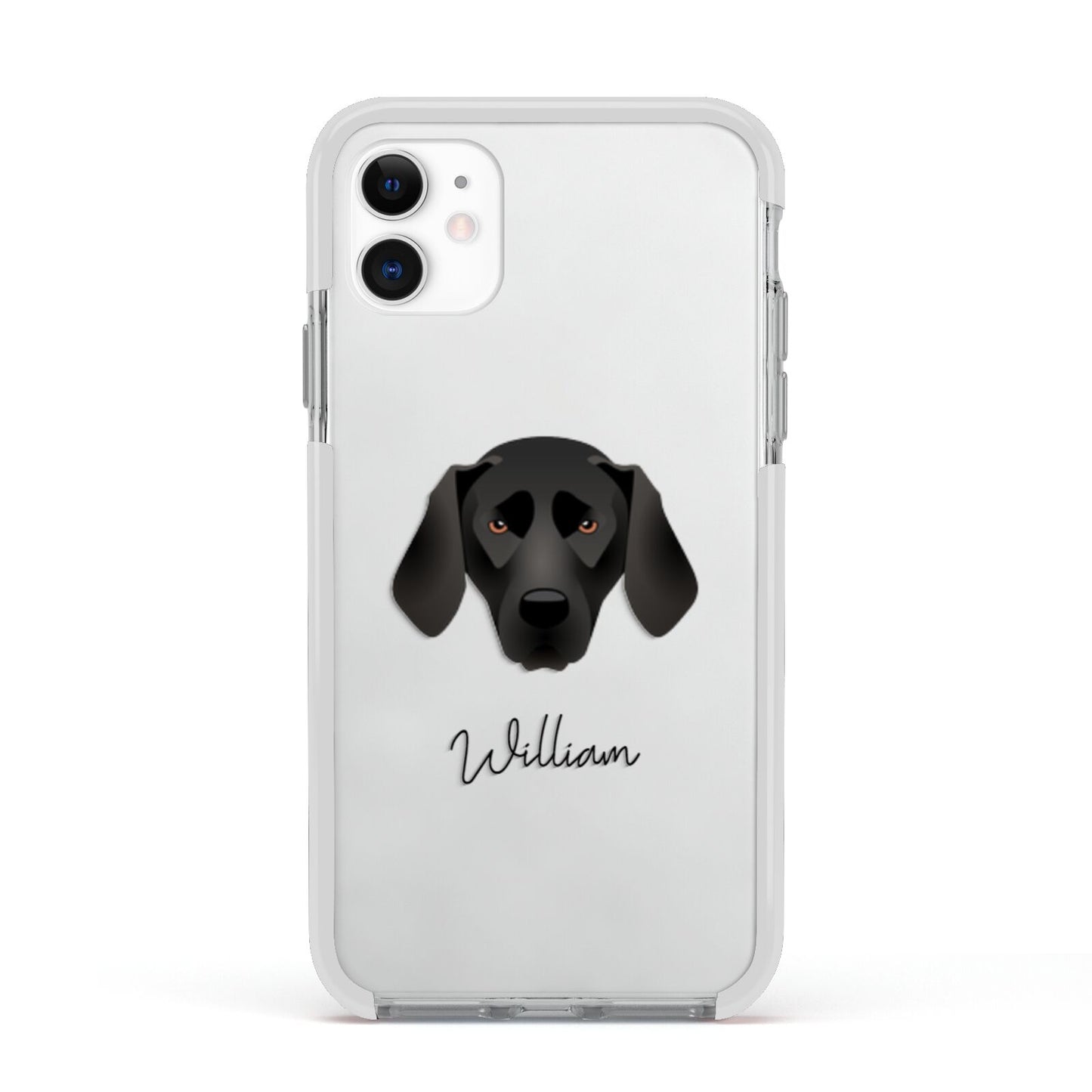 Plott Hound Personalised Apple iPhone 11 in White with White Impact Case
