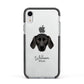 Plott Hound Personalised Apple iPhone XR Impact Case Black Edge on Silver Phone