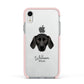 Plott Hound Personalised Apple iPhone XR Impact Case Pink Edge on Silver Phone