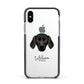 Plott Hound Personalised Apple iPhone Xs Impact Case Black Edge on Silver Phone
