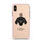 Plott Hound Personalised Apple iPhone Xs Impact Case Pink Edge on Gold Phone