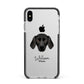 Plott Hound Personalised Apple iPhone Xs Max Impact Case Black Edge on Silver Phone