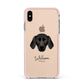 Plott Hound Personalised Apple iPhone Xs Max Impact Case Pink Edge on Gold Phone