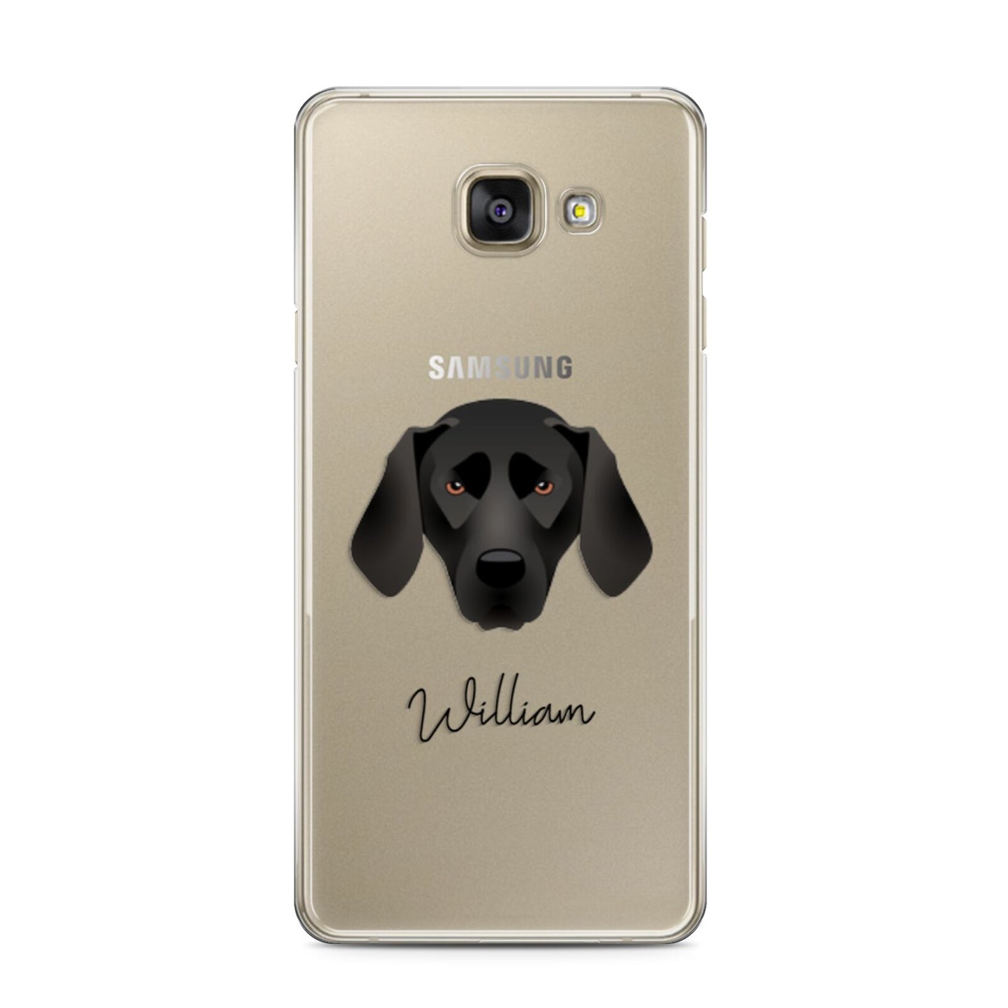 Plott Hound Personalised Samsung Galaxy A3 2016 Case on gold phone