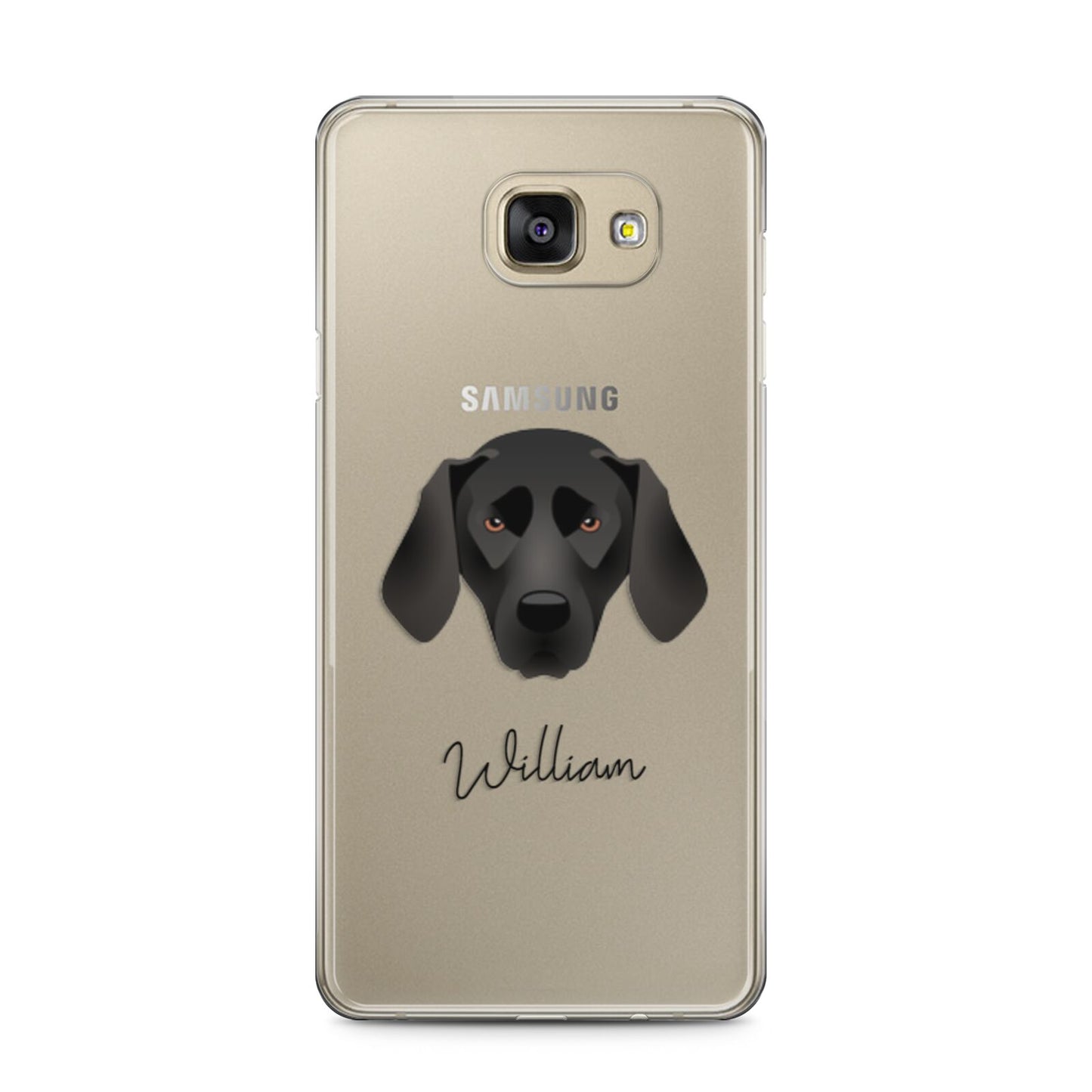 Plott Hound Personalised Samsung Galaxy A5 2016 Case on gold phone