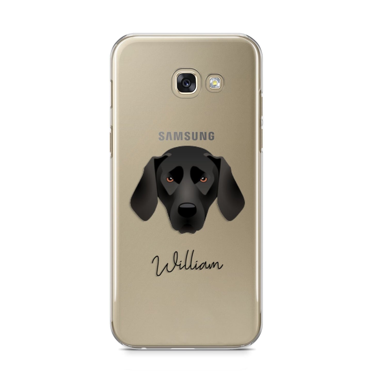 Plott Hound Personalised Samsung Galaxy A5 2017 Case on gold phone