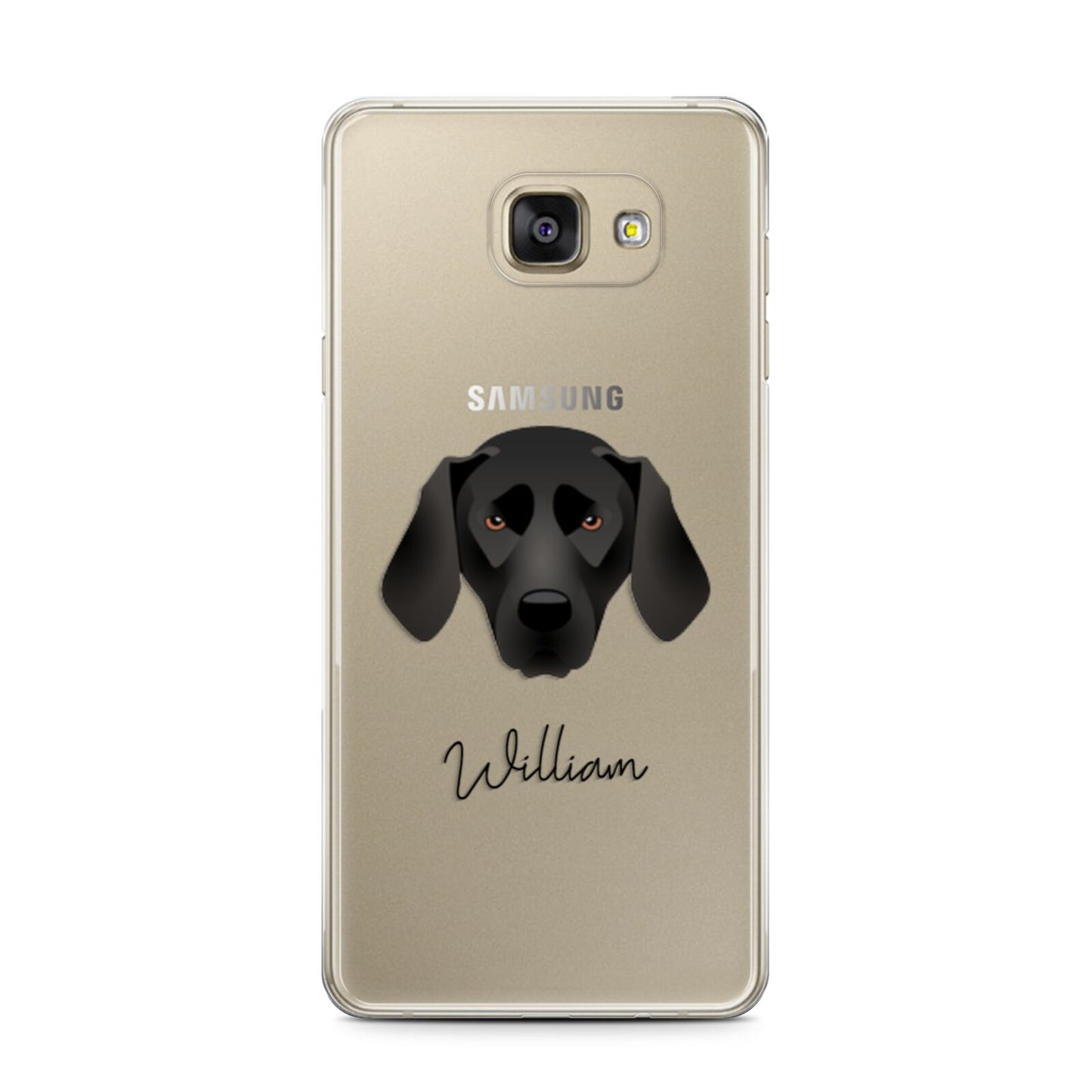 Plott Hound Personalised Samsung Galaxy A7 2016 Case on gold phone