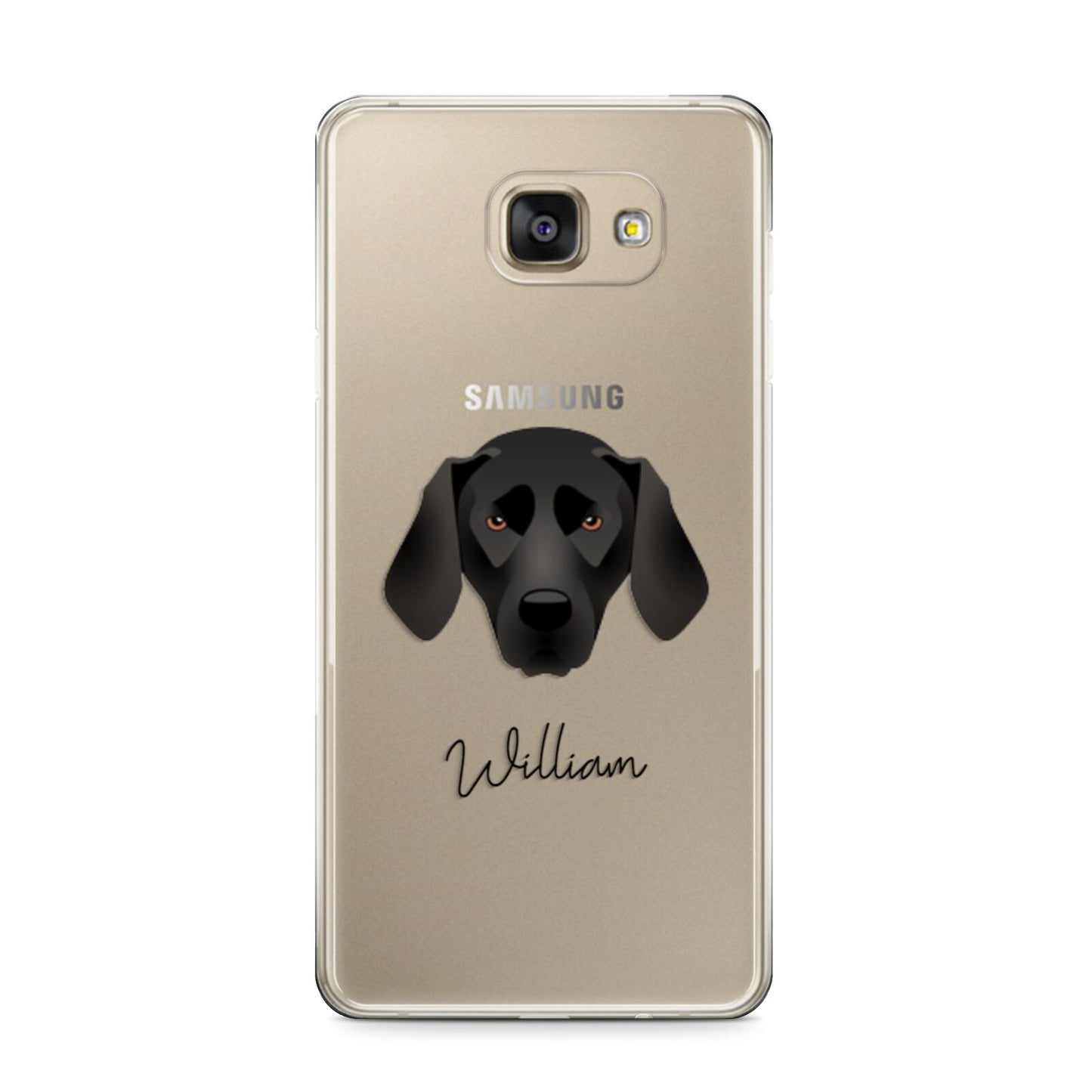 Plott Hound Personalised Samsung Galaxy A9 2016 Case on gold phone