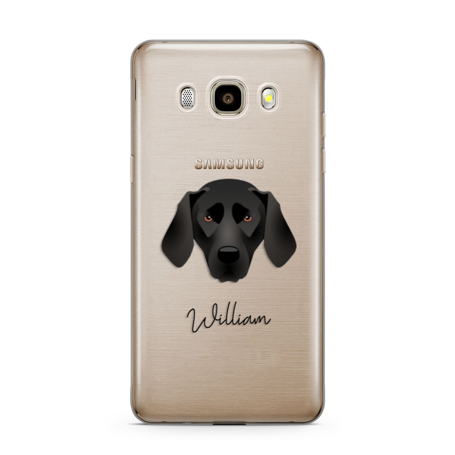 Plott Hound Personalised Samsung Galaxy J7 2016 Case on gold phone