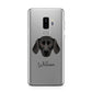 Plott Hound Personalised Samsung Galaxy S9 Plus Case on Silver phone