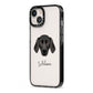 Plott Hound Personalised iPhone 13 Black Impact Case Side Angle on Silver phone